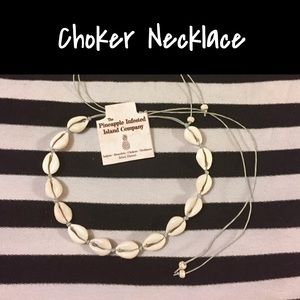Hawaiian Cowrie Shell Choker Necklace Grey
